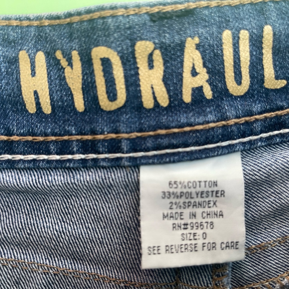 LOW RISE VINTAGE HYDRAULIC Women's Distressed Denim Shorts SIZE 0 JUNIORS - Picture 11 of 12